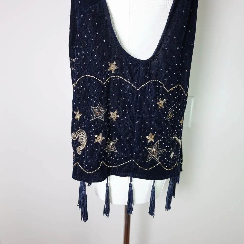 Free People Midnight Magic Embellished Tank in Midnight Size S - Picture 6 of 15